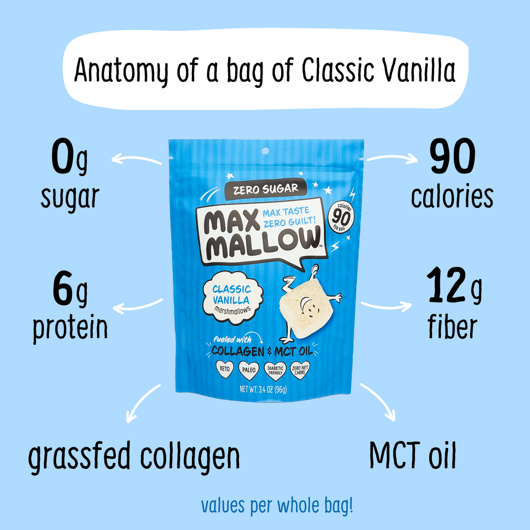 Max Sweets Classic Vanilla Max Mallow - Gluten-Free, Soy-Free & Sugar-Free 3 Pack